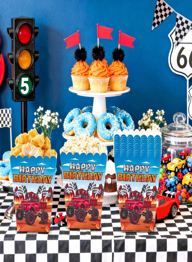 Roaring Good Time Monster Truck Party Popcorn Boxes Racing Decoration Bags Goody Treat Candy Bags Monster Truck Party Supplies for Themed Birthday Decor Supplies 10 PCS - Image 3